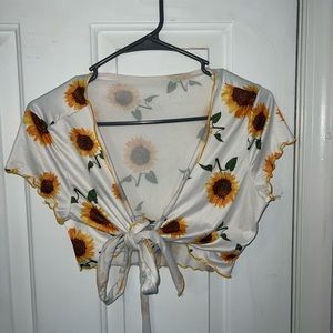 Sunflower wrap crop top